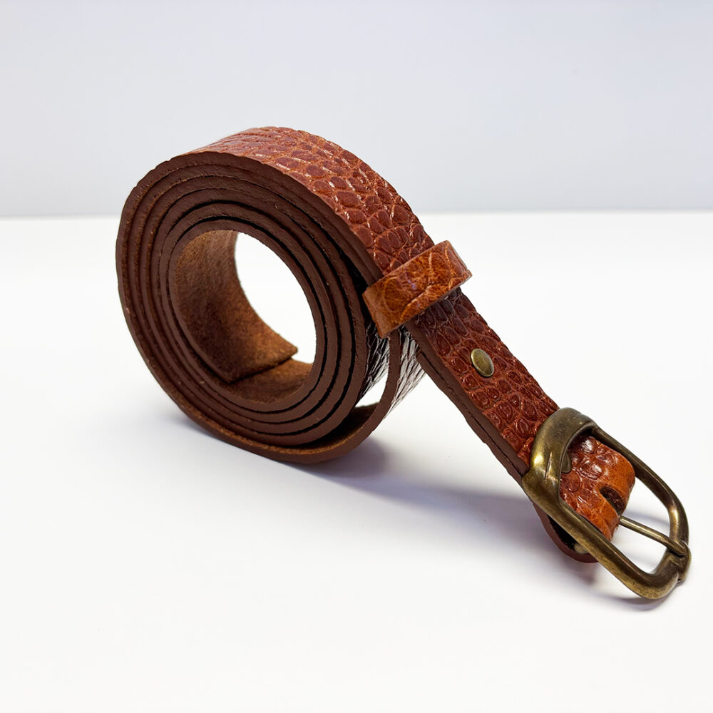Ceinture fine - Croco Gold – Image 2