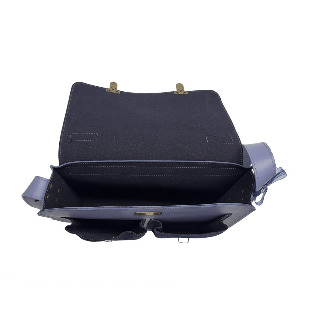 Sac Cartable - Parme & Bleu nuit en velour – Image 4