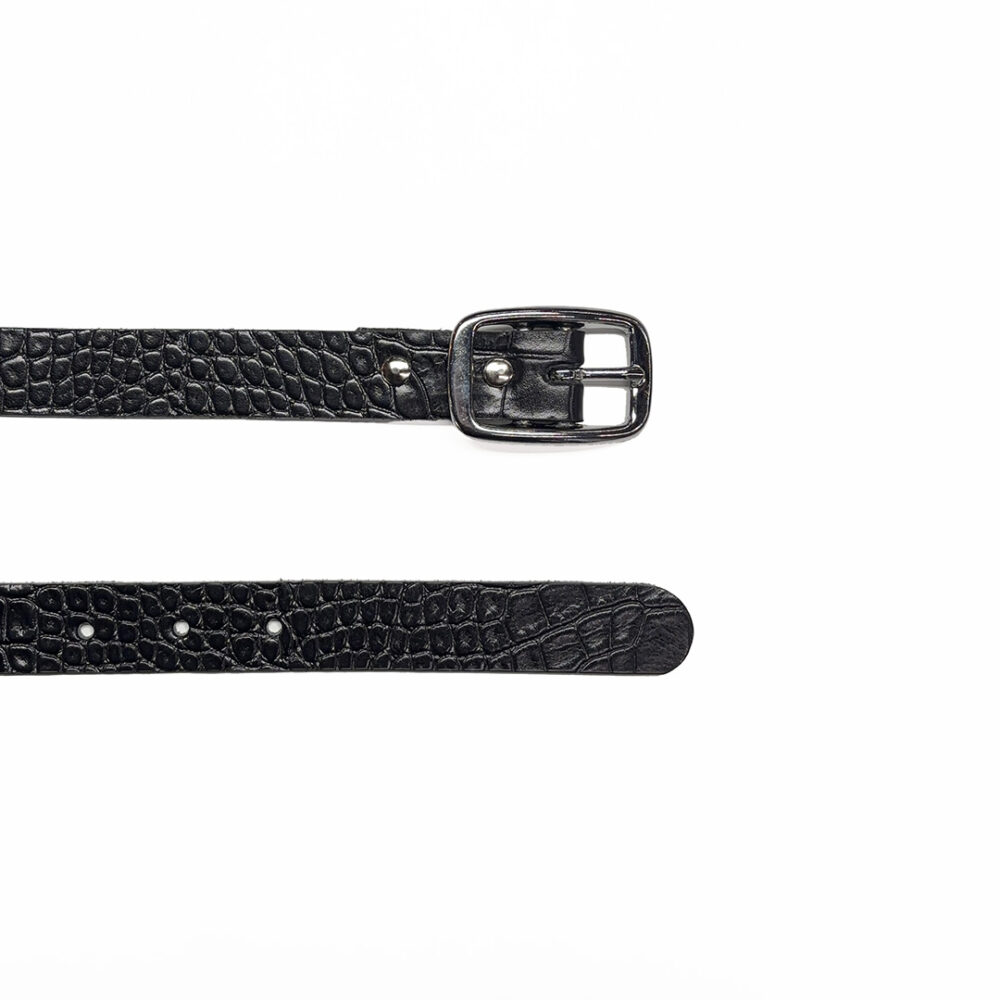 Ceinture fine - Noir croco