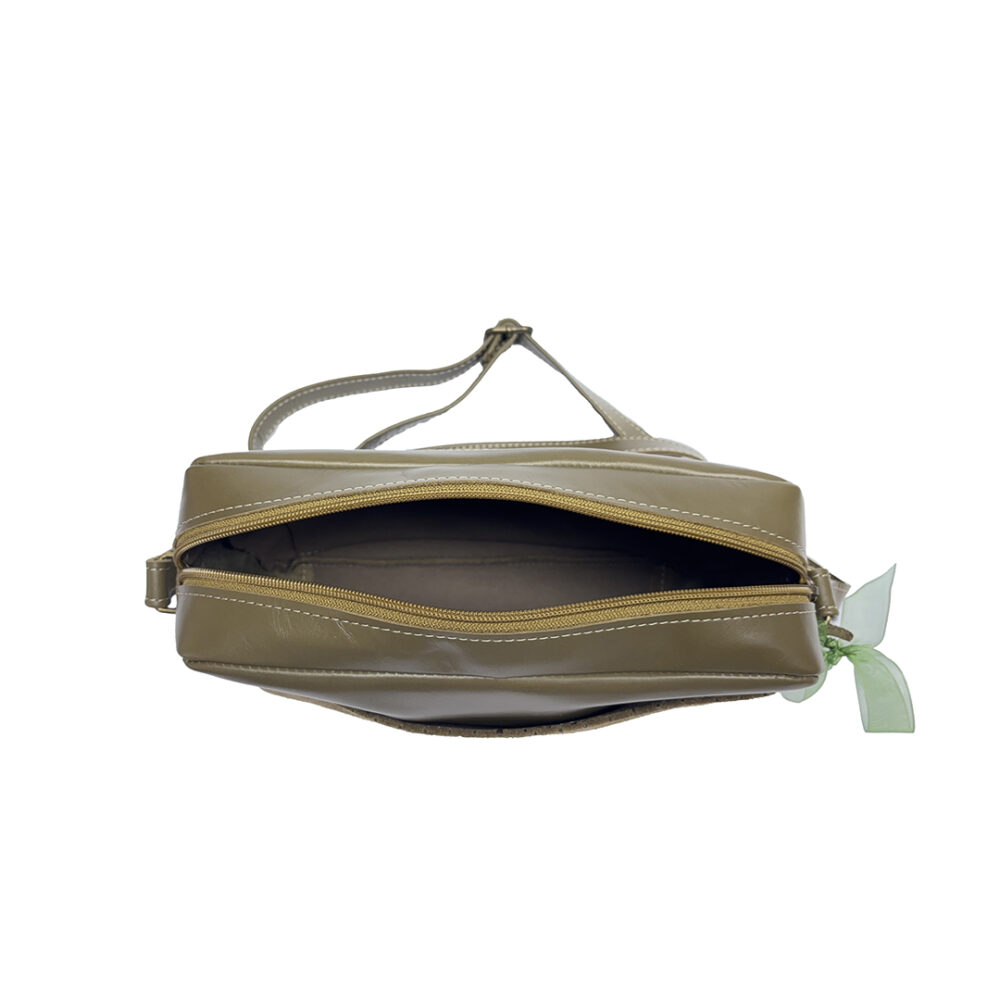 Trotteur - Olive et cuir effet velours – Image 4