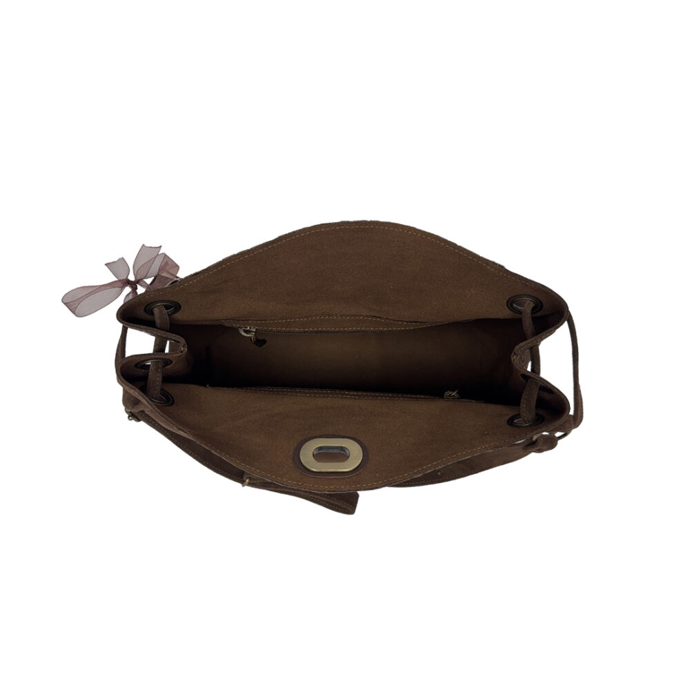 Sac Bohème - Brun velours & Croco – Image 3