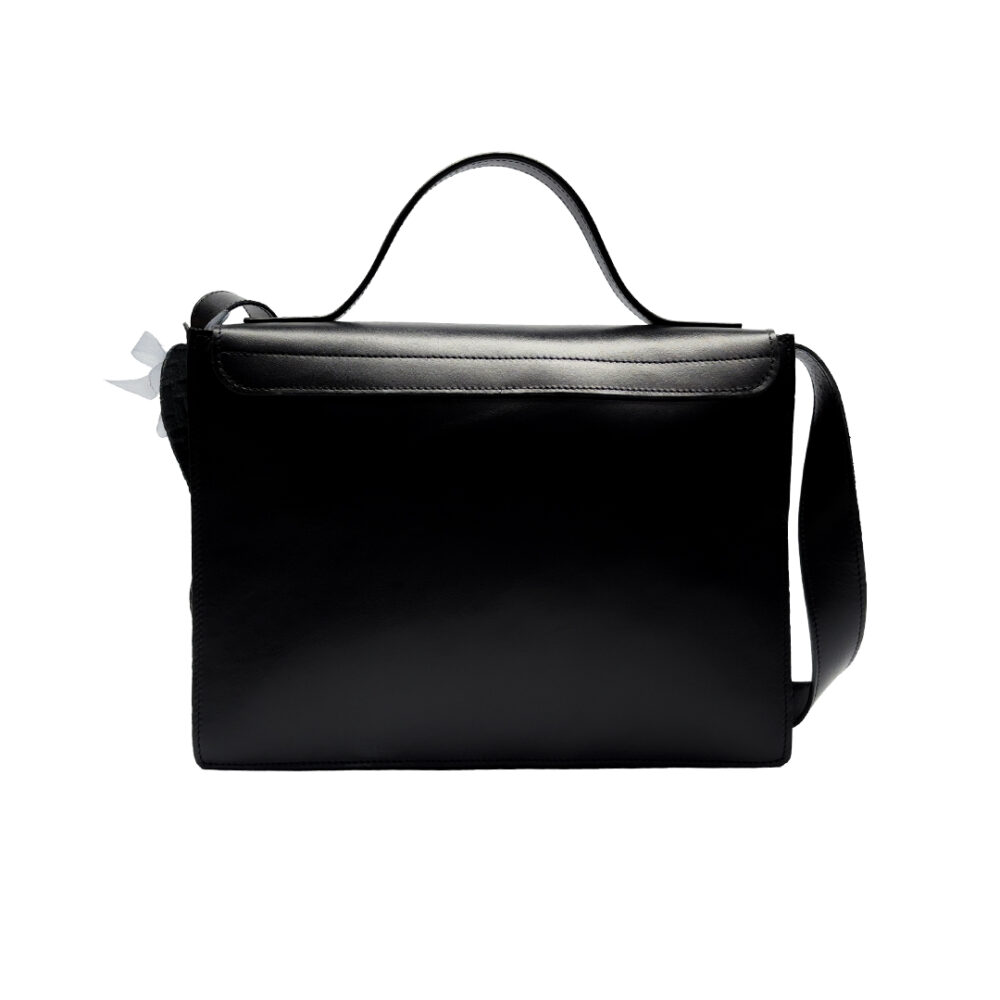 Sac Cartable - Noir lisse tressé – Image 2