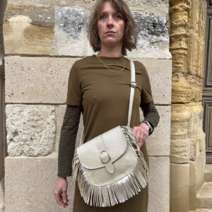 Sac jeannettes en cuir à franges