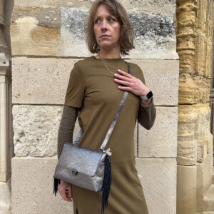 mini claudette à franges argenté