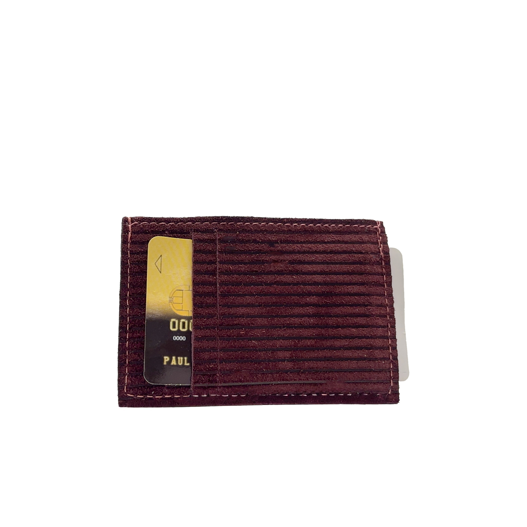 Porte-cartes Paul - Bordeaux façon velours – Image 2