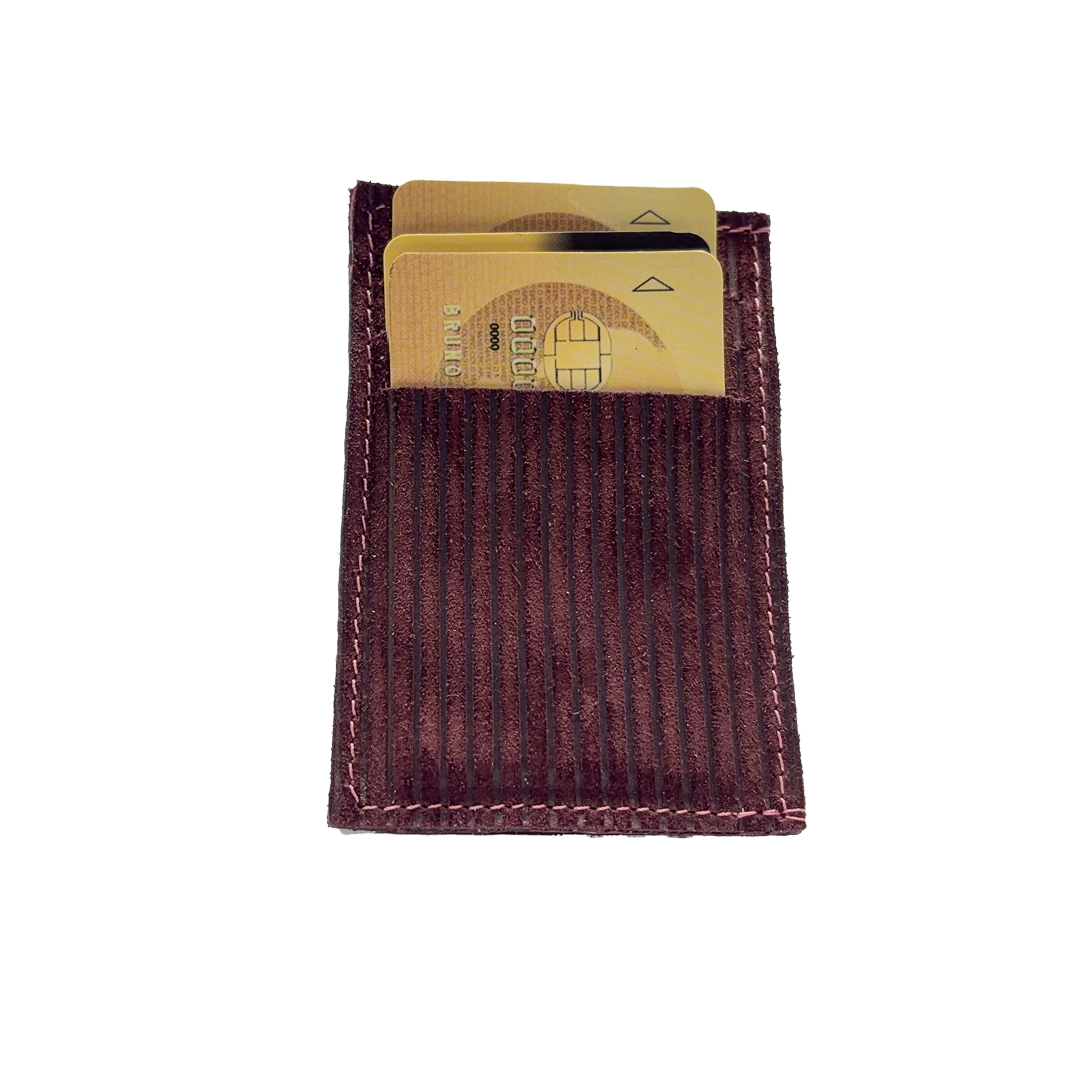 Porte-cartes Paul - Bordeaux façon velours – Image 3