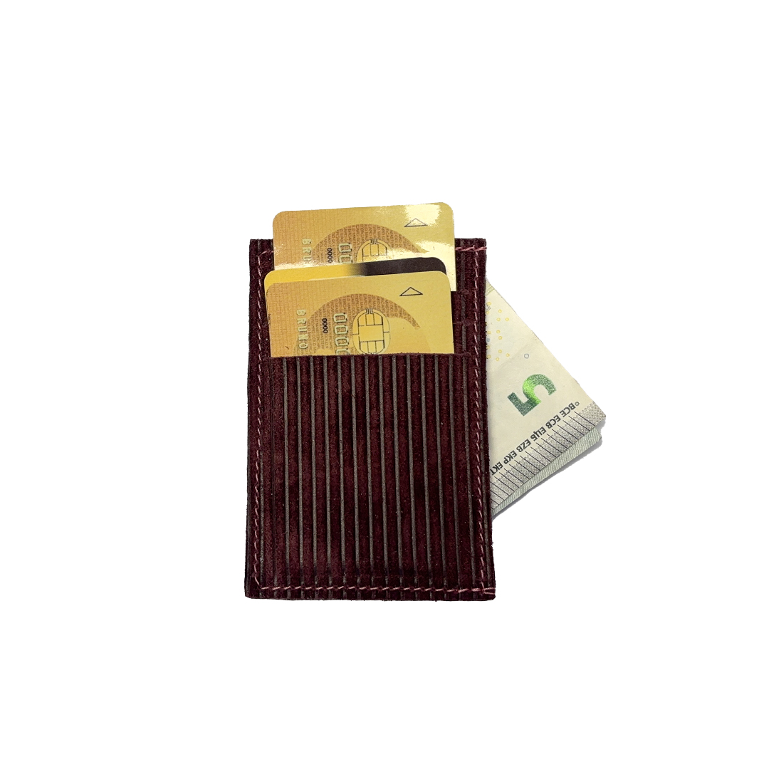 Porte-cartes Paul - Bordeaux façon velours – Image 4