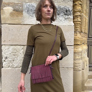 petit sac cuir frange