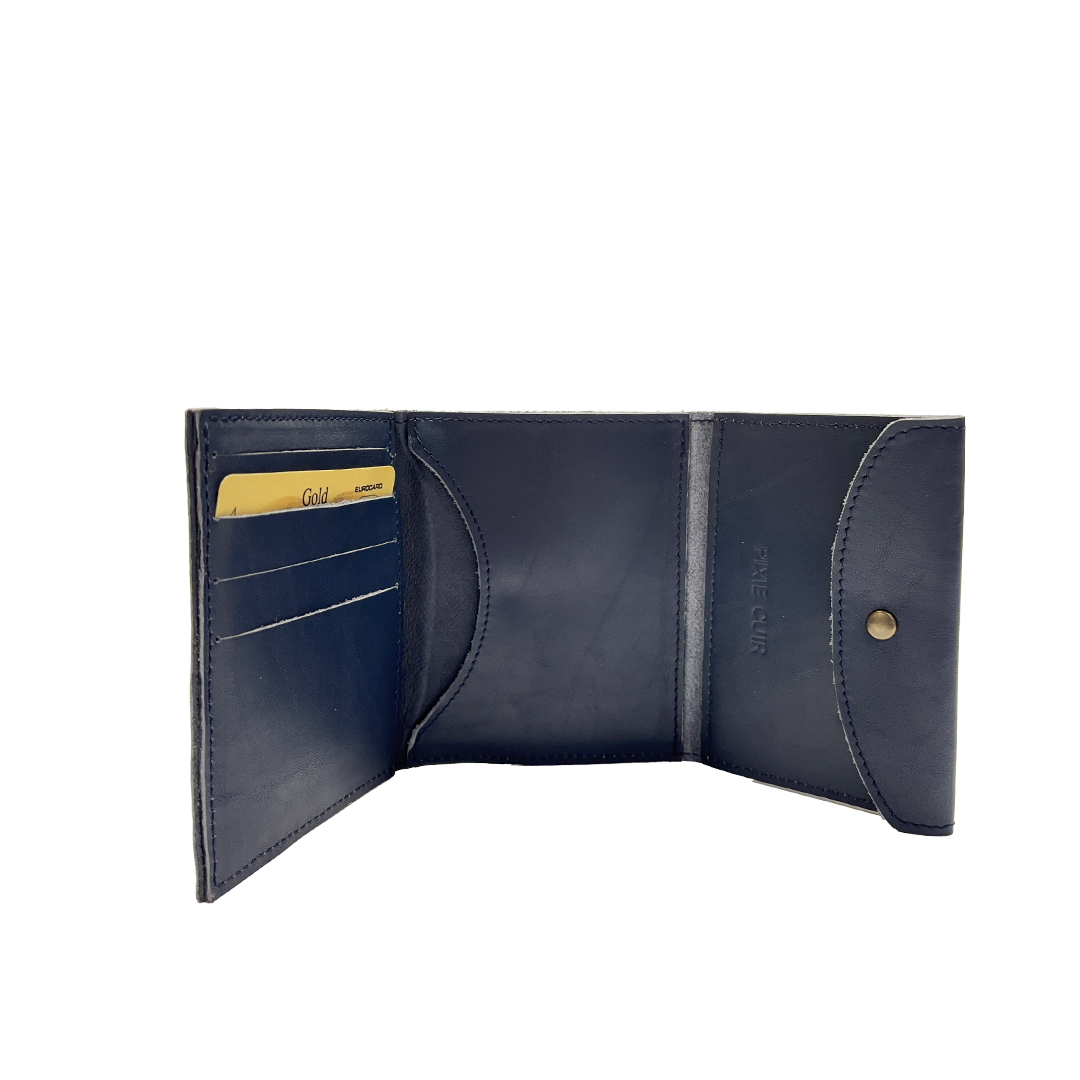 Portefeuille homme - Bleu lisse – Image 2