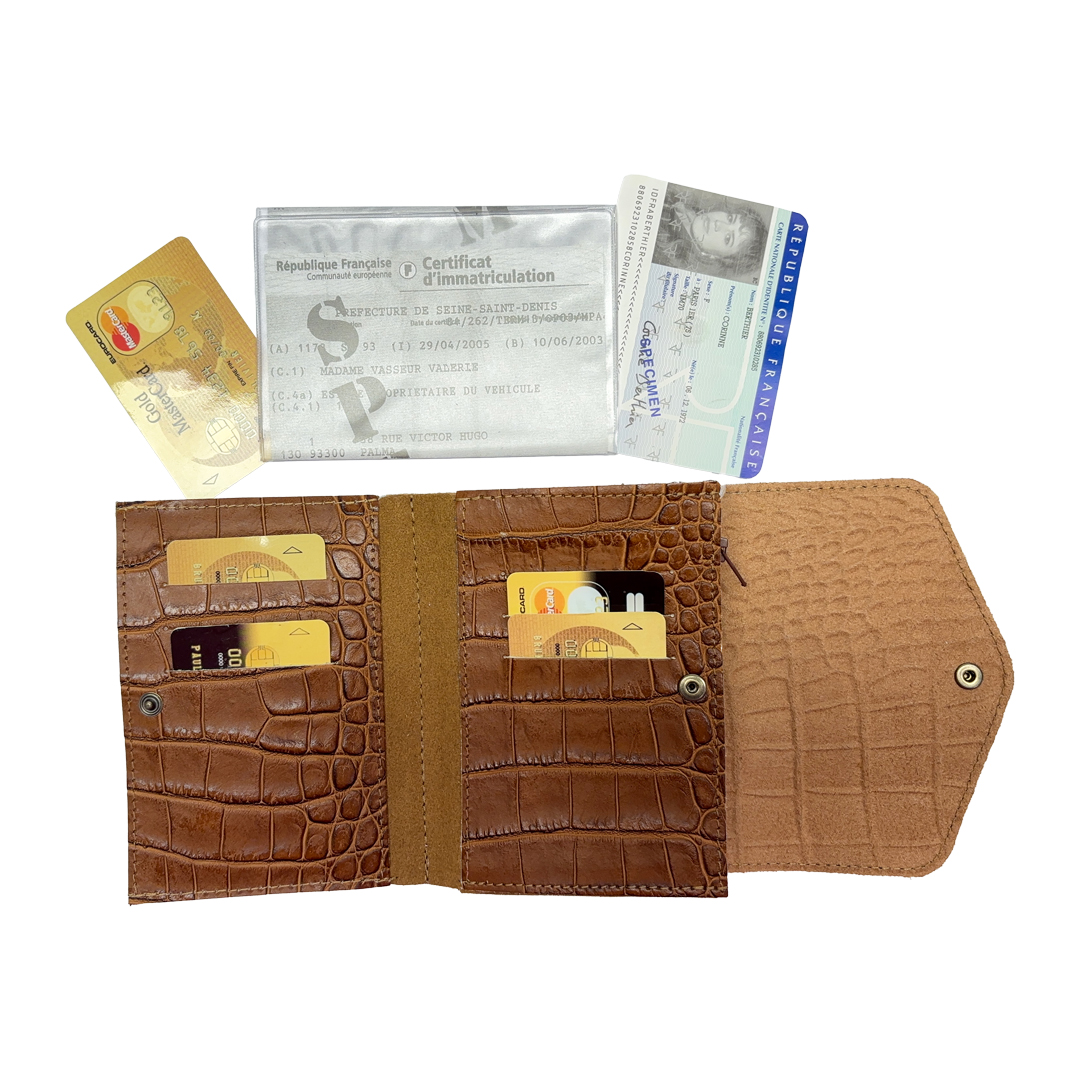 Portefeuille Lino - Marron croco – Image 3