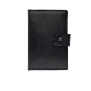 Portefeuille noir en cuir