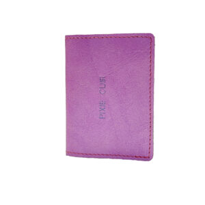 Porte-cartes en cuir rose