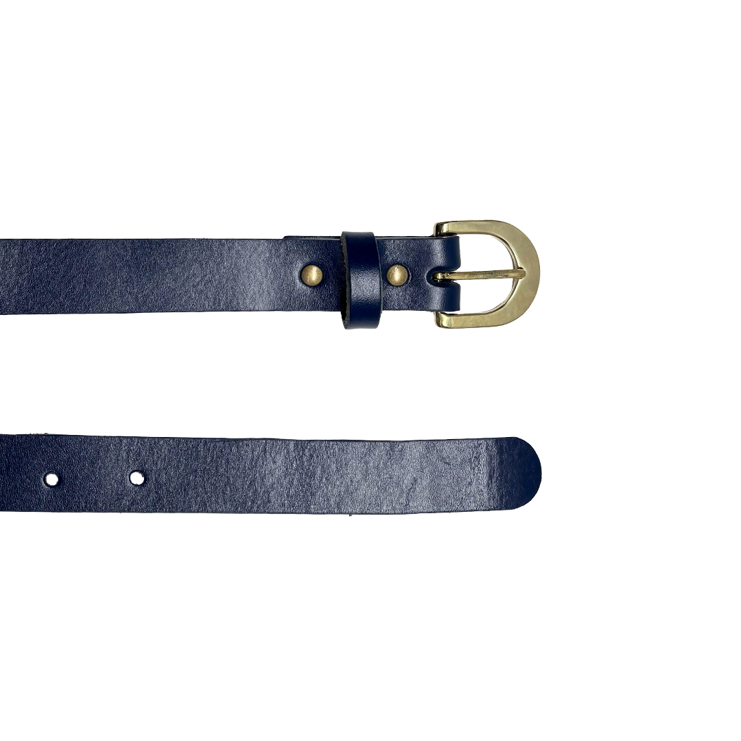 ceinture bleu marine en cuir