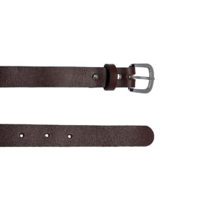 Ceinture fine en cuir marron