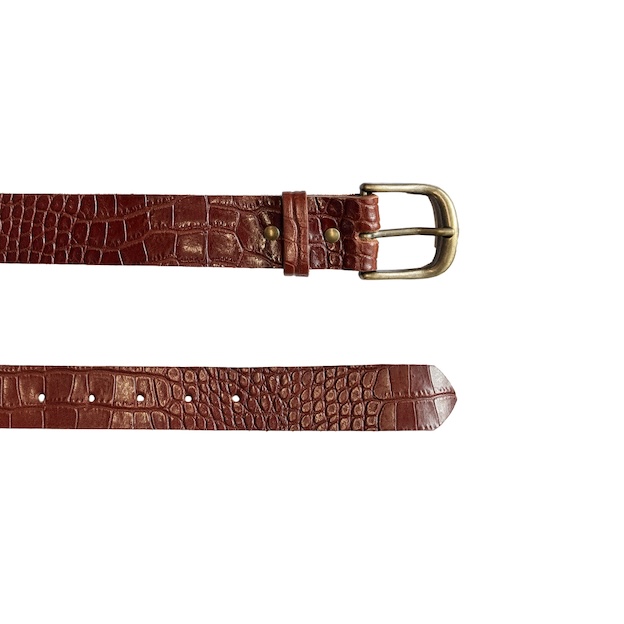 Ceinture Large - Croco Acajou
