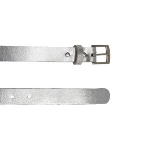 Ceinture en cuir argenté